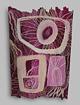 Baratjala, Nonggirrnga Marawili (Madarrpa clan, Yolŋu, 1939–2023), Natural pigments and recycled print toner on eucalyptus bark, Madarrpa