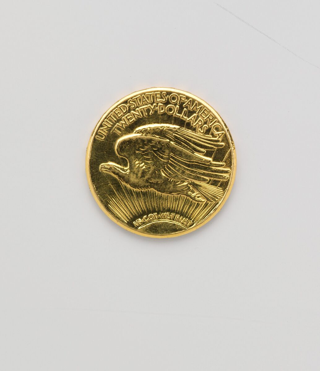 United States Twenty-dollar Gold Piece, Augustus Saint-Gaudens (American, Dublin 1848–1907 Cornish, New Hampshire), Gold