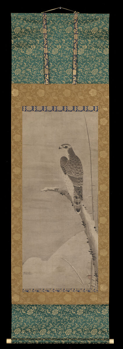 Hawks, Mitani Tōshuku (Unkoku Tōshuku) (Japanese, 1577–1654), Triptych of hanging scrolls: ink on paper, Japan
