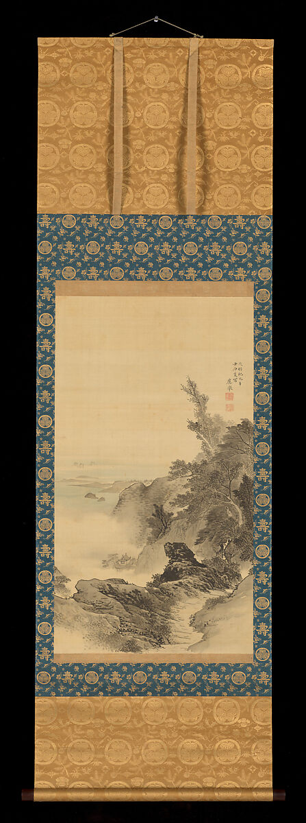 Landscape of Suzuka, Maruyama Ōkyo (Japanese, 1733–1795), Hanging scroll; ink and color on silk, Japan