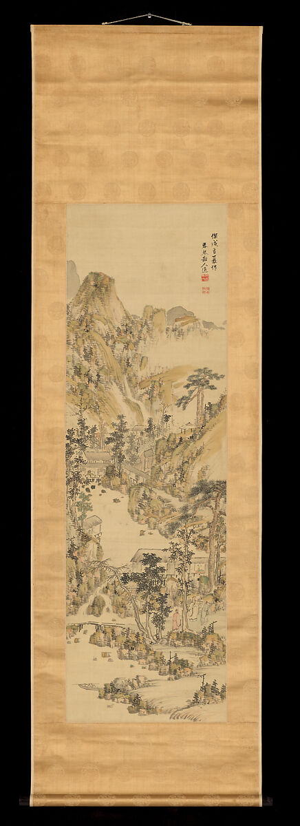 Early Summer Landsape, Urakami Shunkin (Japanese, 1779–1846), Hanging scroll; ink and color on paper, Japan