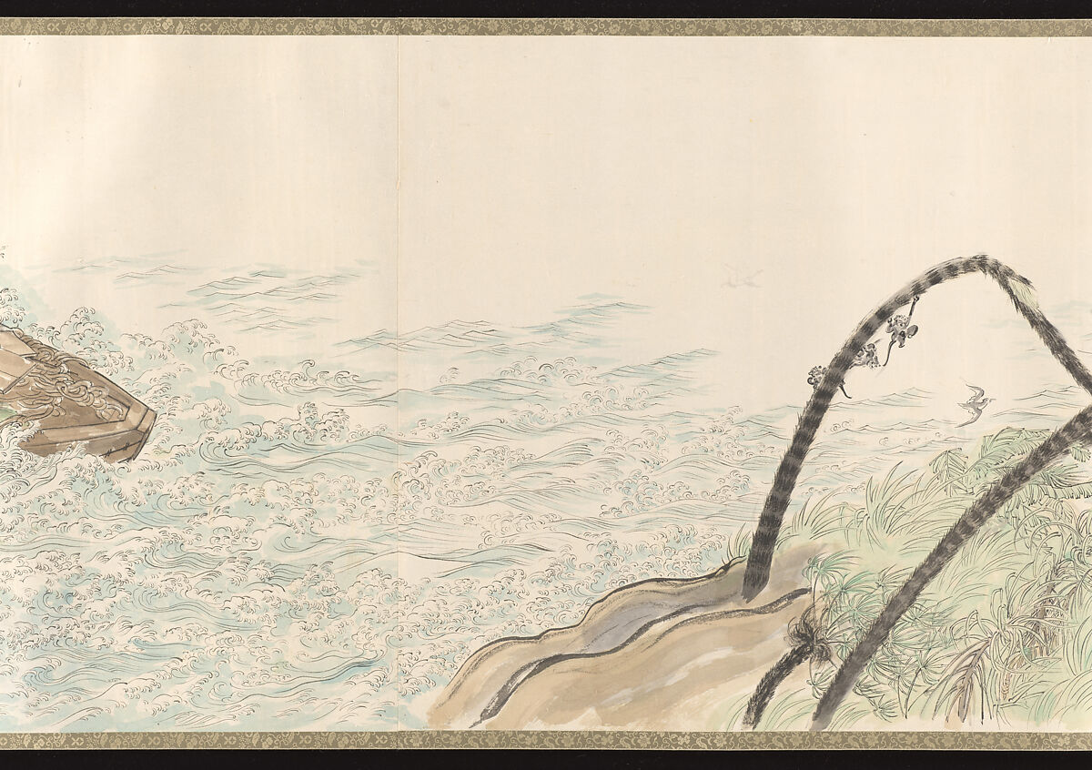 Emperor Jimmu ([Emperor Jimmu] Dwelt at the Kashihara Palace near Unebi and Ruled the Empire, Ōta Ten’yō (Japanese, 1884–1946), Handscroll: ink and color on paper, Japan