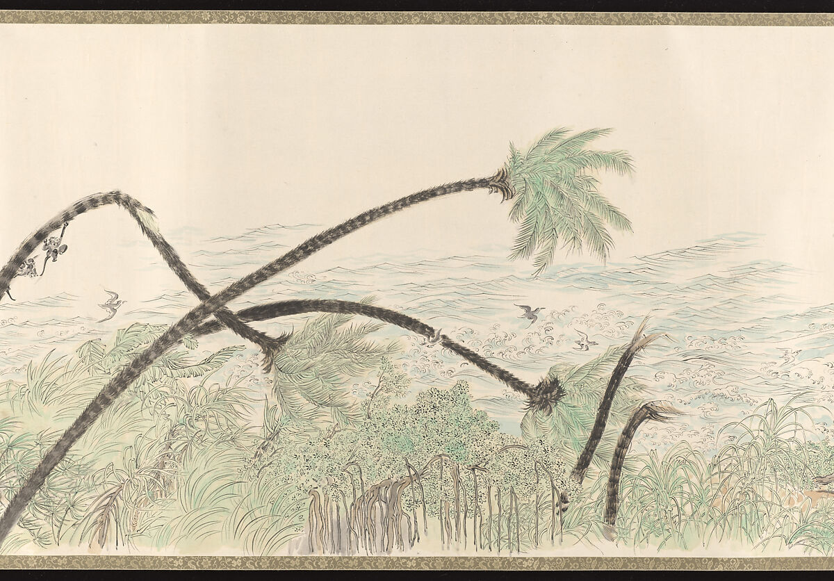Emperor Jimmu ([Emperor Jimmu] Dwelt at the Kashihara Palace near Unebi and Ruled the Empire, Ōta Ten’yō (Japanese, 1884–1946), Handscroll: ink and color on paper, Japan