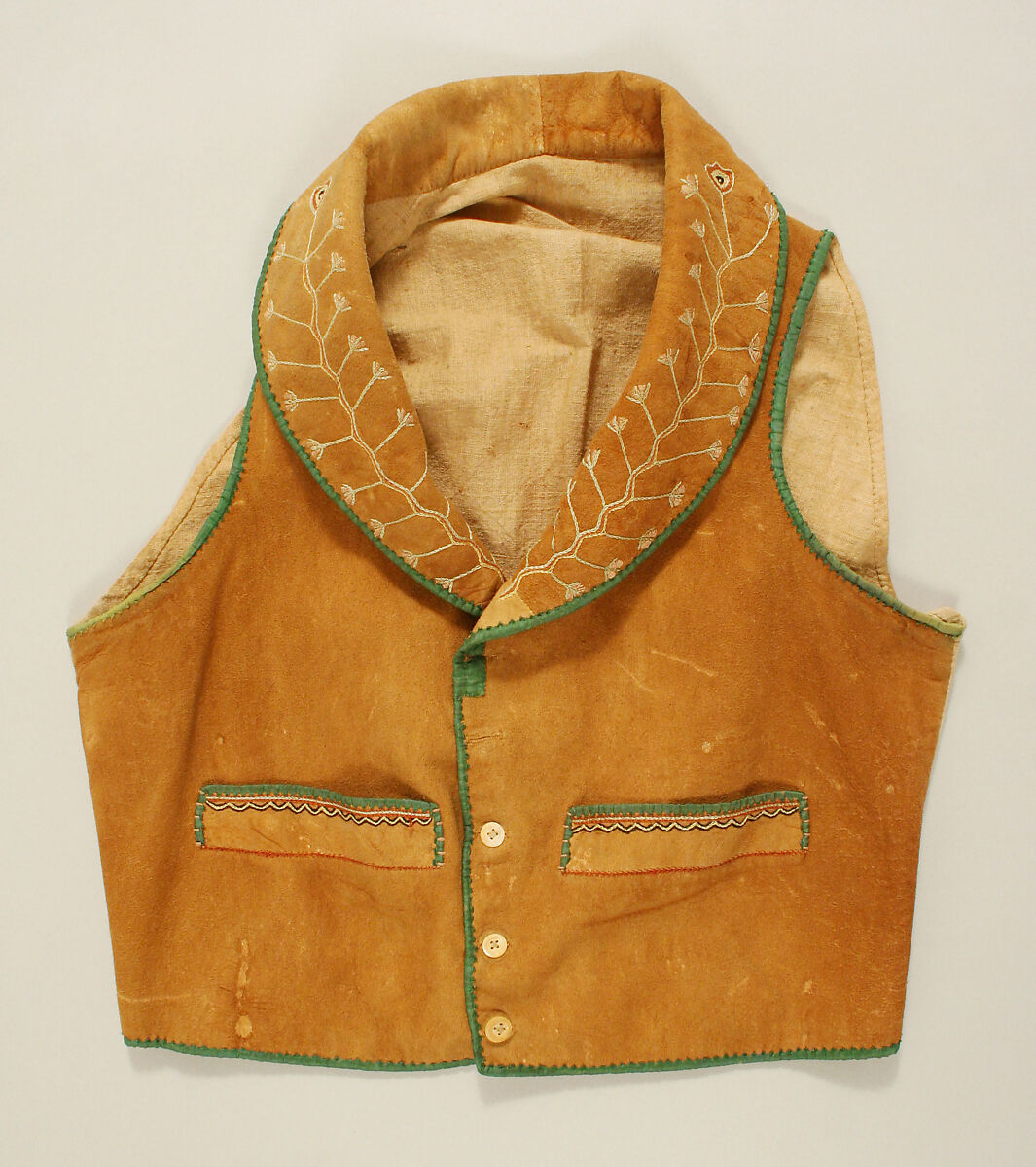 Suit, (a, b) leather; (c) cotton, American