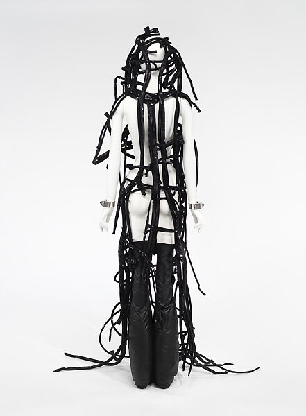 Ensemble, Rick Owens (American, born 1961), (a) nylon, cotton, (b, c) leather, (d, e) brass, hematite, American