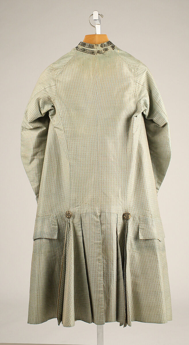 Suit, silk, metallic thread, American
