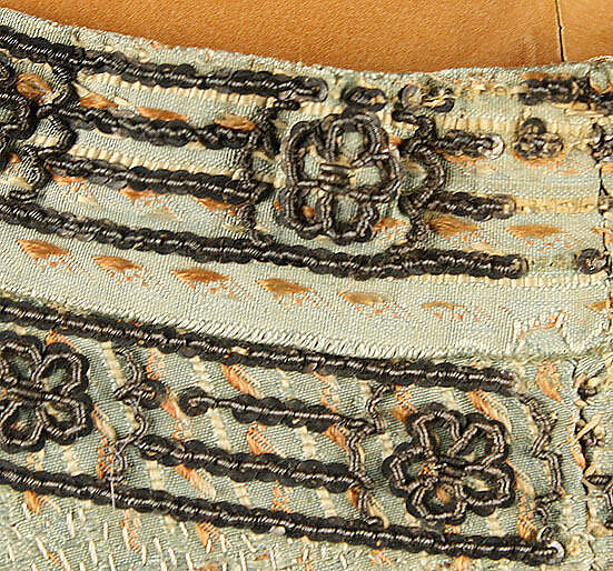 Suit, silk, metallic thread, American