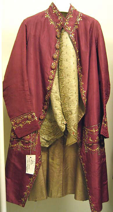 Suit, silk, metallic, French