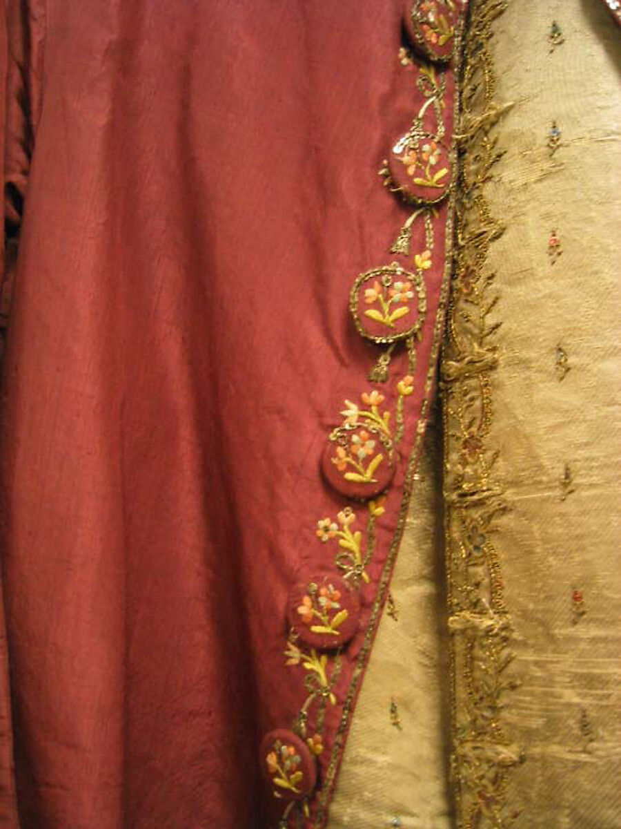 Suit, silk, metallic, French