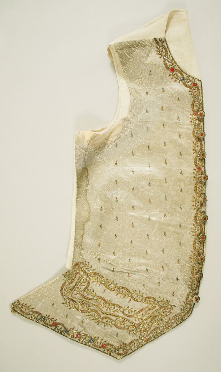 Suit, silk, metallic, French