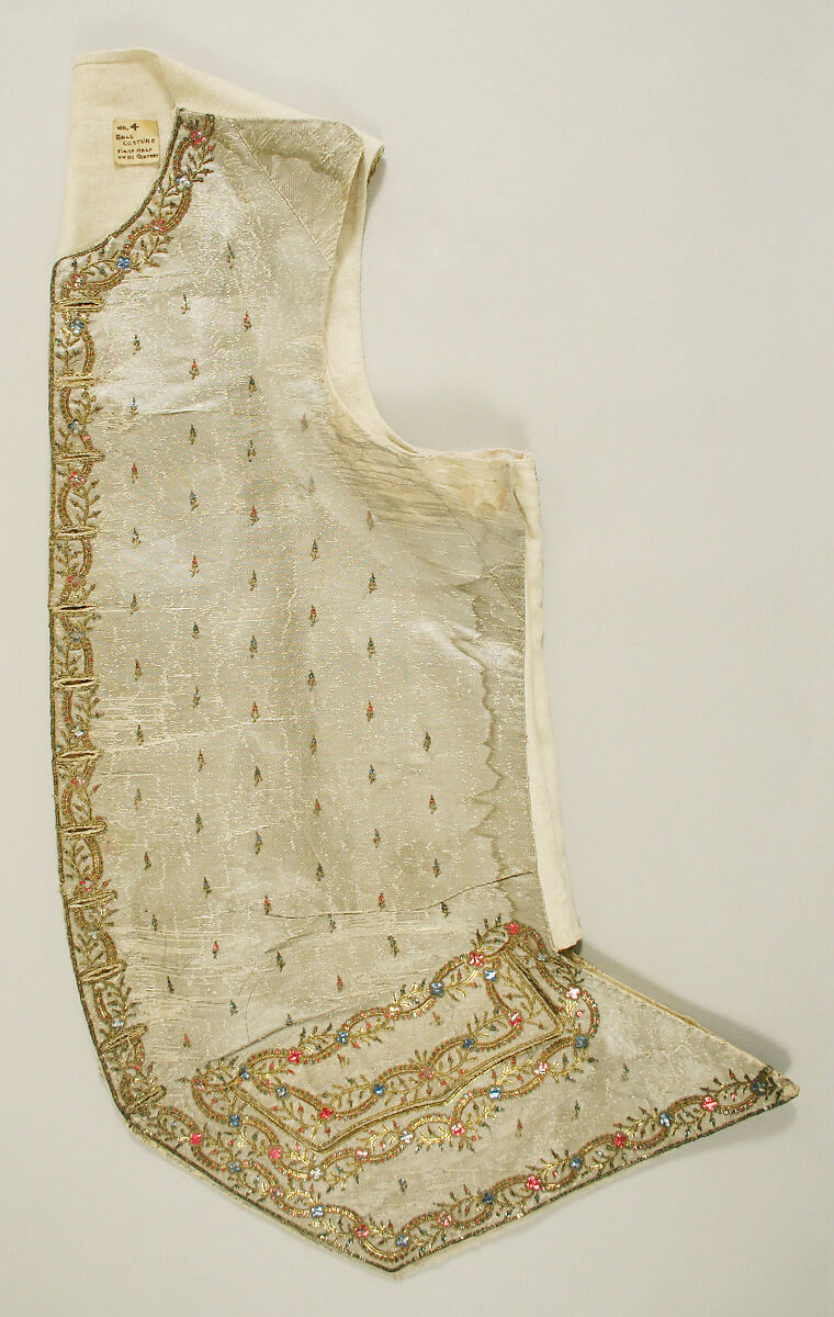 Suit, silk, metallic, French