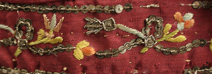 Suit, silk, metallic, French