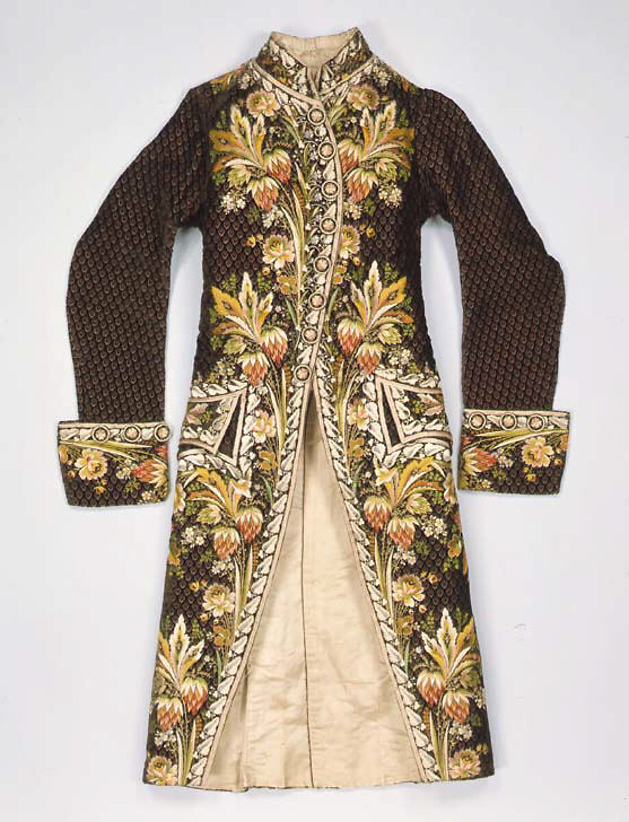 Coat, silk, probably French
