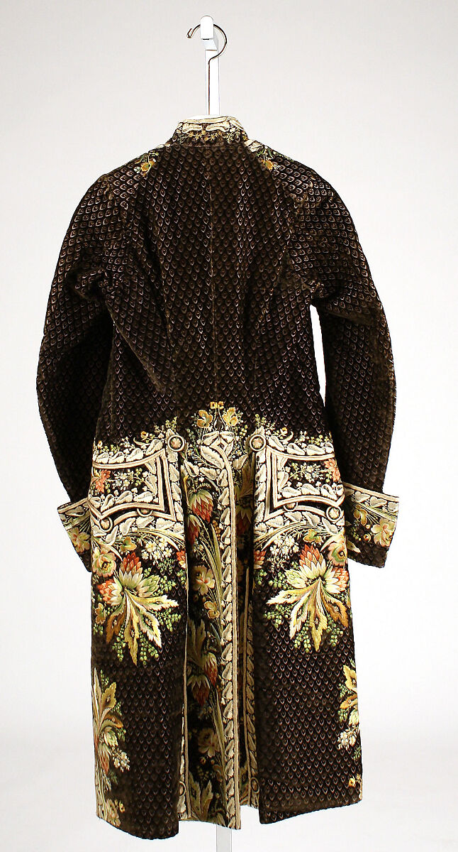 Coat, silk, probably French