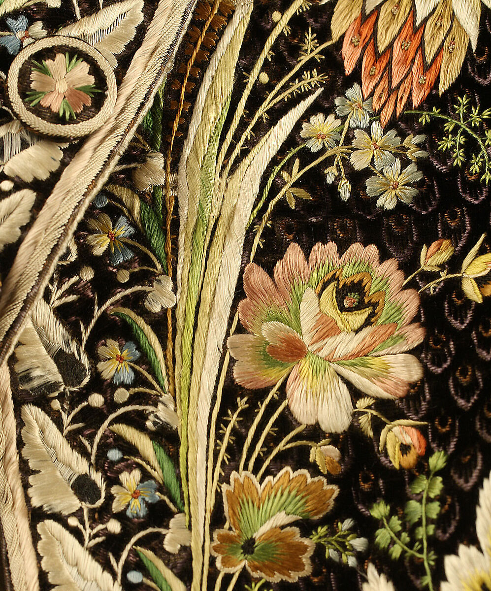 Coat, silk, probably French