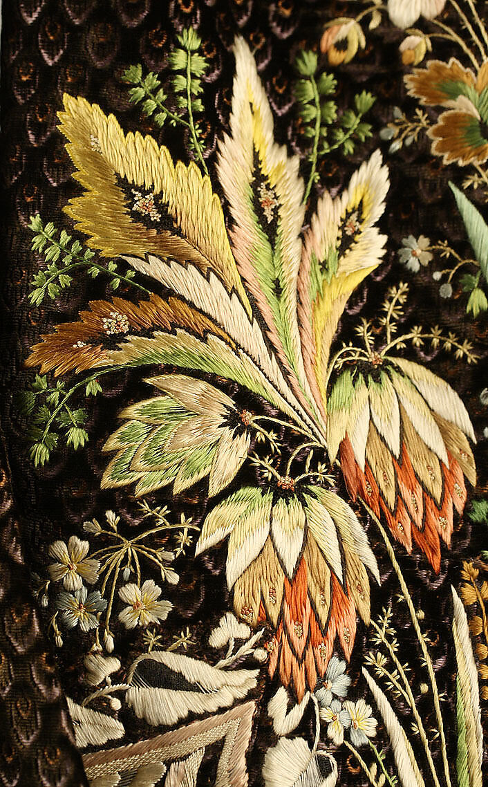 Coat, silk, probably French