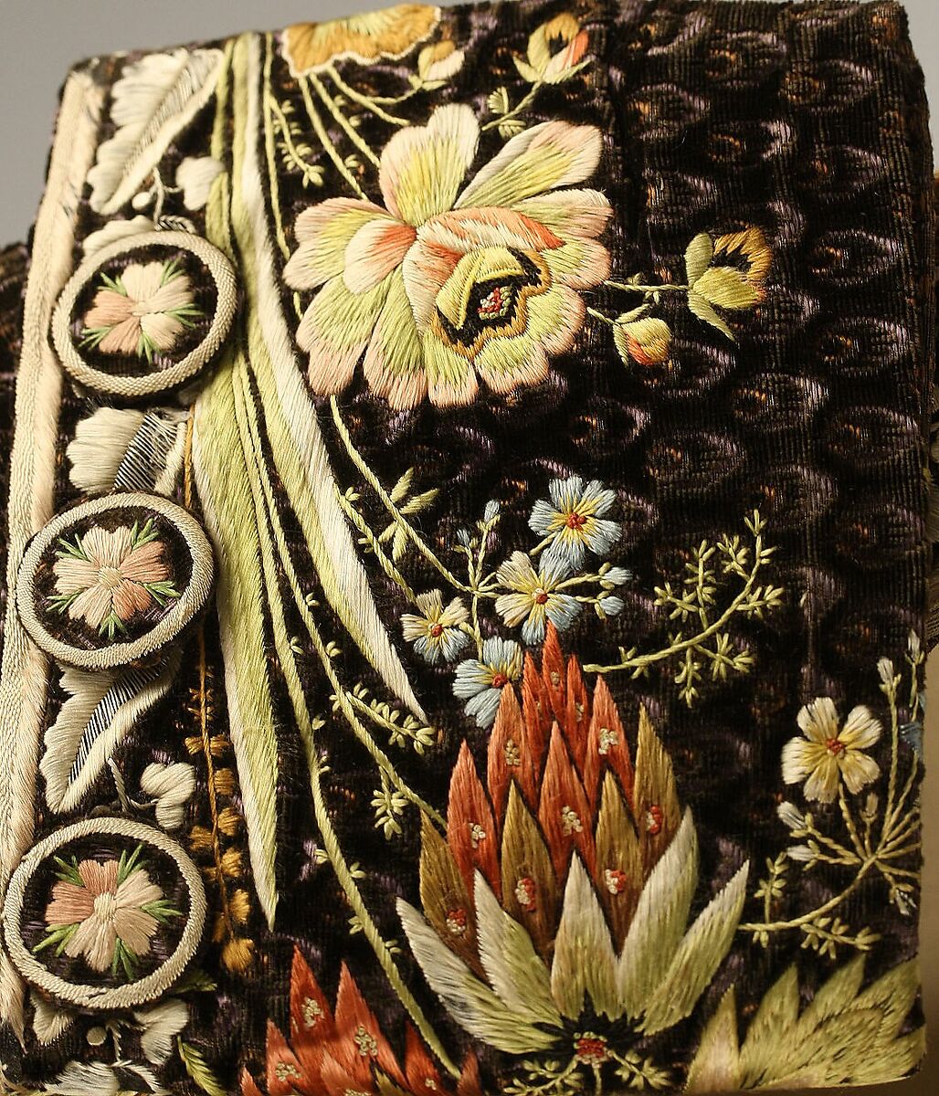 Coat, silk, probably French