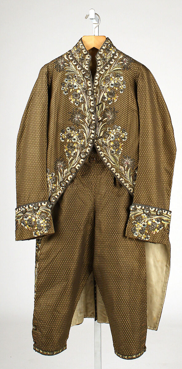 Court suit, silk, metal thread, French 