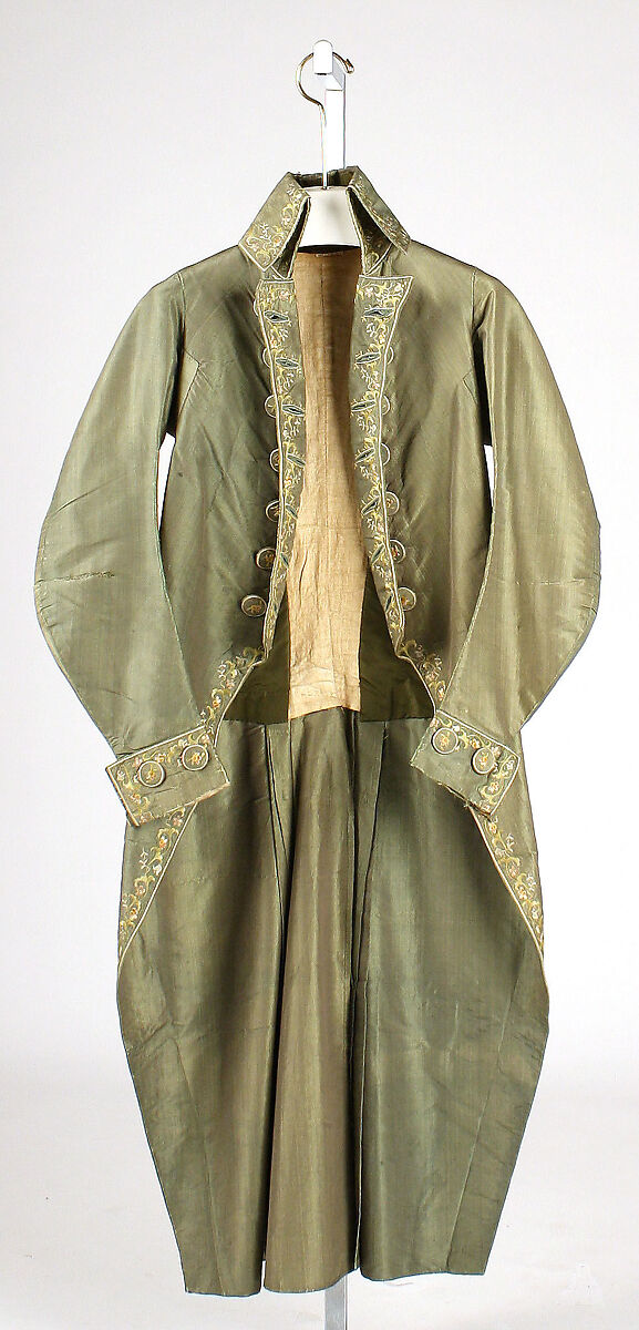 Coat, silk, probably French 