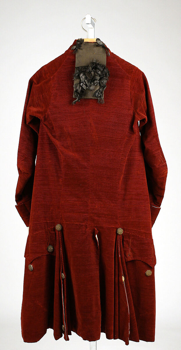 Suit, cotton, metallic thread, British