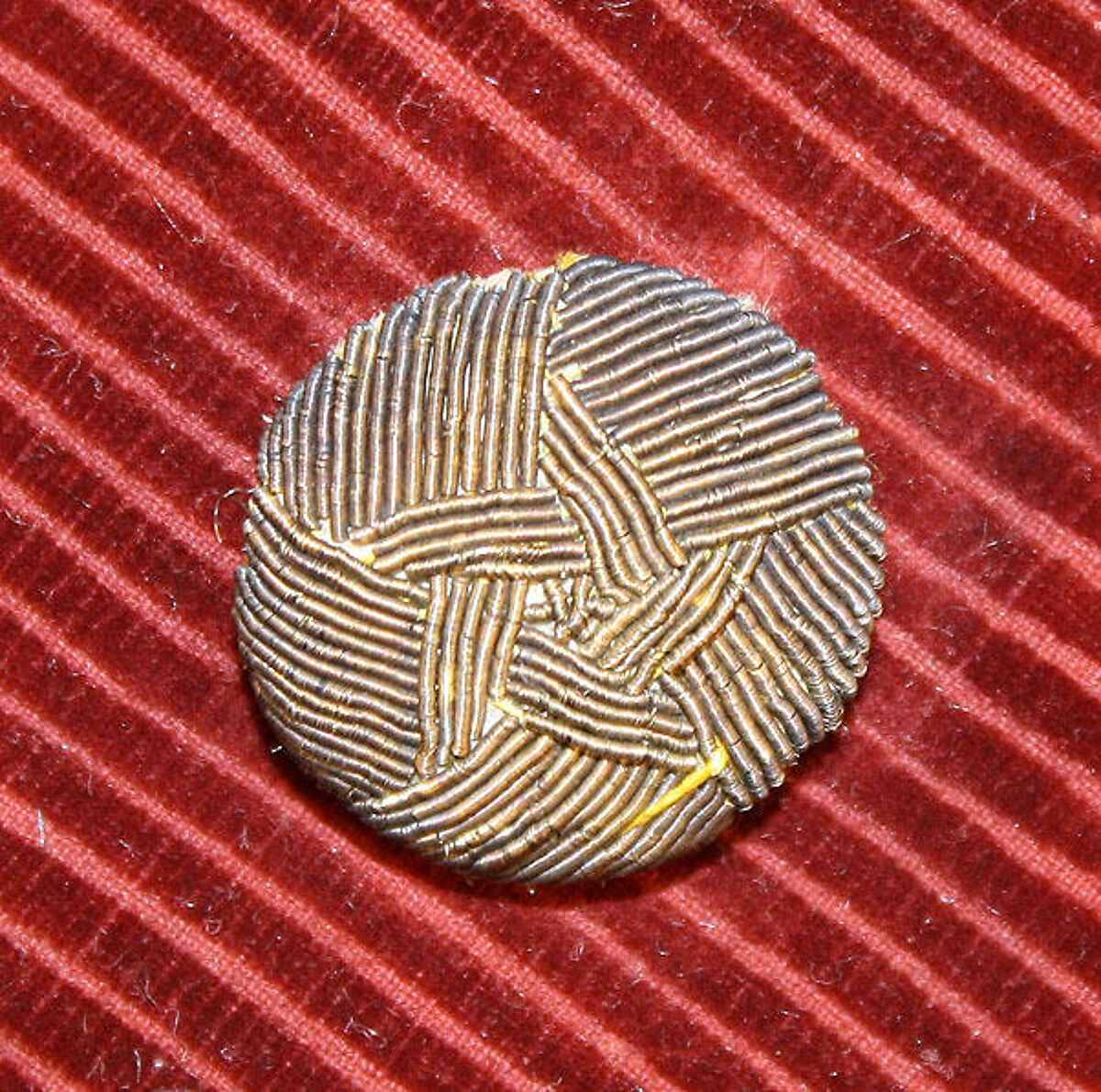 Suit, cotton, metallic thread, British