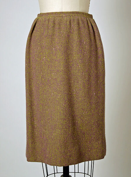 Suit, House of Balenciaga (French, founded 1937), (a) wool, plastic; (b) wool, French