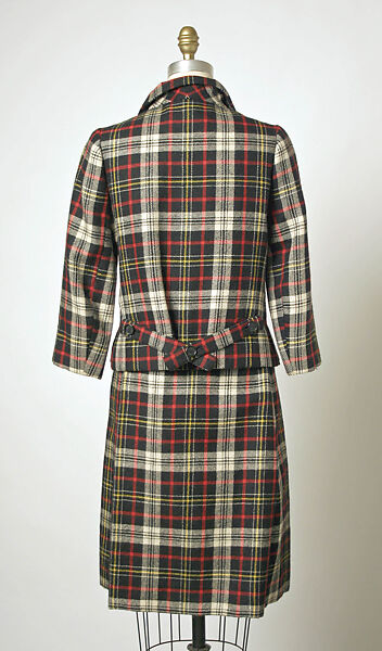 Suit, House of Balenciaga (French, founded 1937), a) wool, plastic; b) wool, French