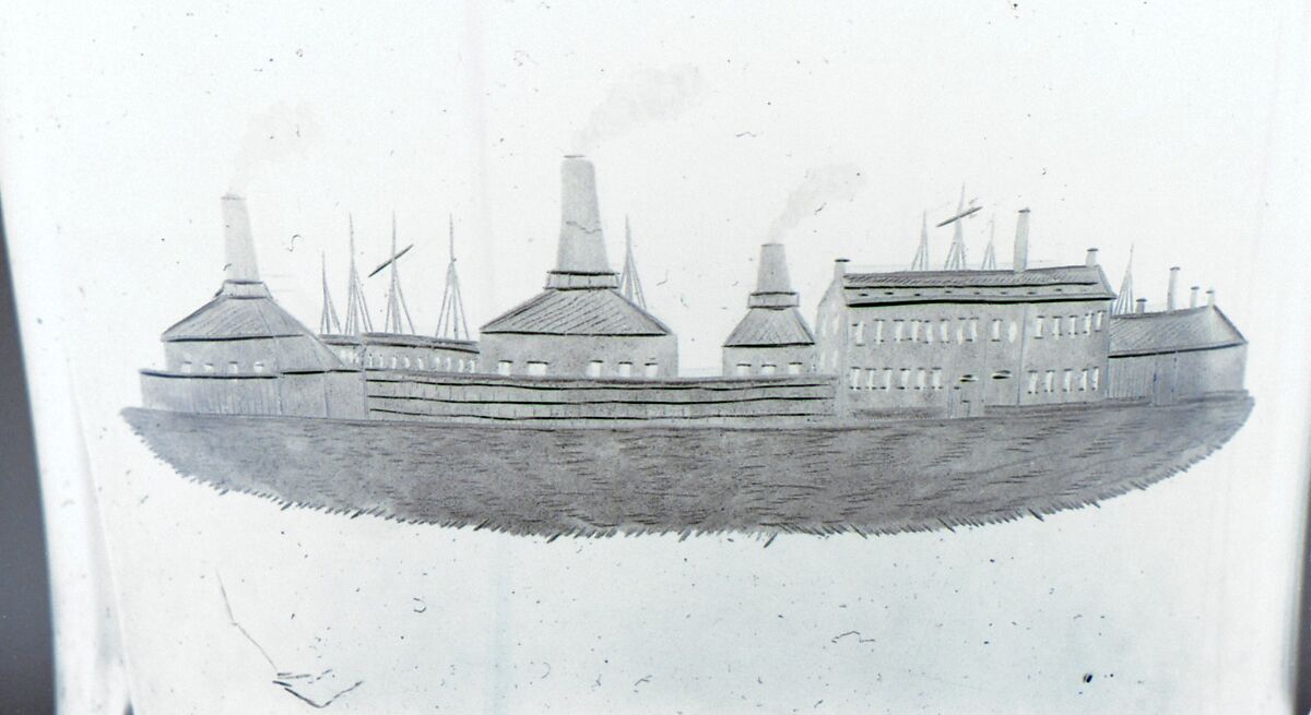 Presentation vase, New England Glass Company (American, East Cambridge, Massachusetts, 1818–1888), Blown, cut, and engraved glass, American