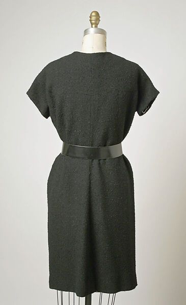 Dress, House of Balenciaga (French, founded 1937), (a) wool, plastic; (b) leather, French