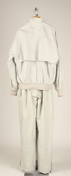 Athletic ensemble, (a,b) polyester/cotton
(c,d) leather, American