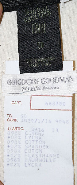 Shorts, Jean Paul Gaultier (French, born 1952), cotton, synthetic fiber, French