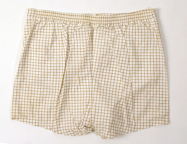 Bathing trunks, cotton, nylon, rubber, American