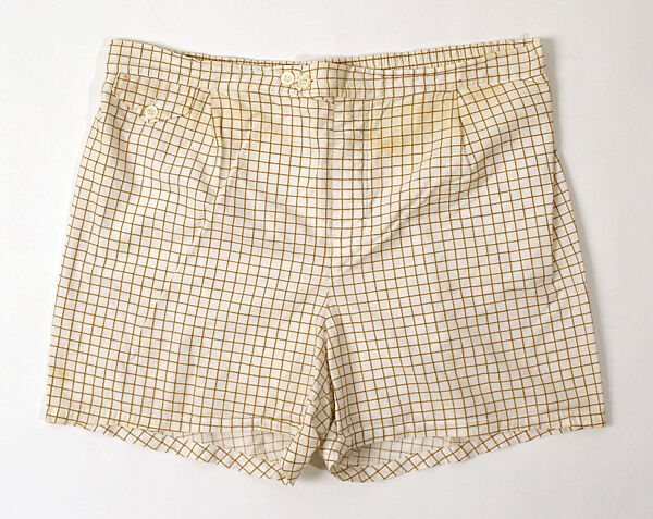 Bathing trunks, cotton, nylon, rubber, American