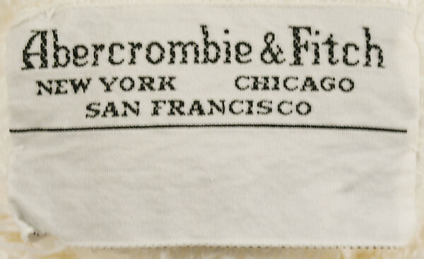 Beach cover-up, Abercrombie and Fitch Co. (American, founded 1892), cotton, American