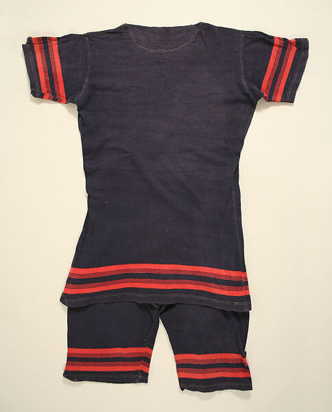 Two-piece bathing suit, cotton, American