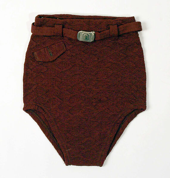 Bathing suit, wool, probably American