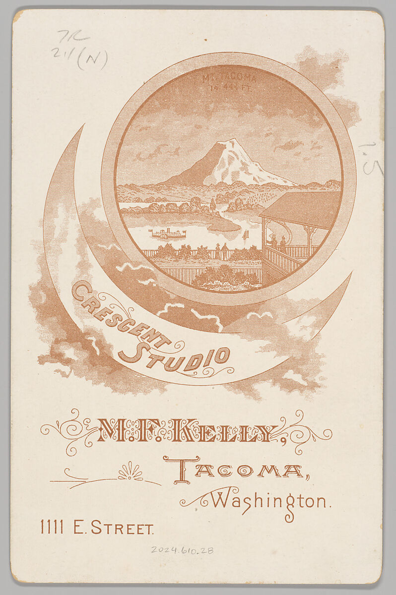 [Merchants' Carnival Portrait: with Wine Bottle Applique on Skirt, Tacoma, Washington], M. F. Kelly (American, 1857–1911), Gelatin silver print