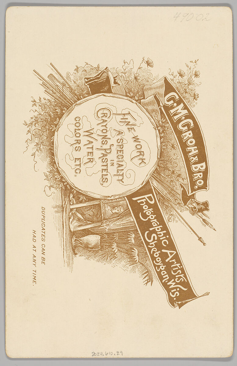 [Merchants' Carnival Portrait: W.O. St. Sure, Sheboygan, Wisconsin], G. M. Groh &amp; Bro. (American, active 1870s–90s), Albumen silver print