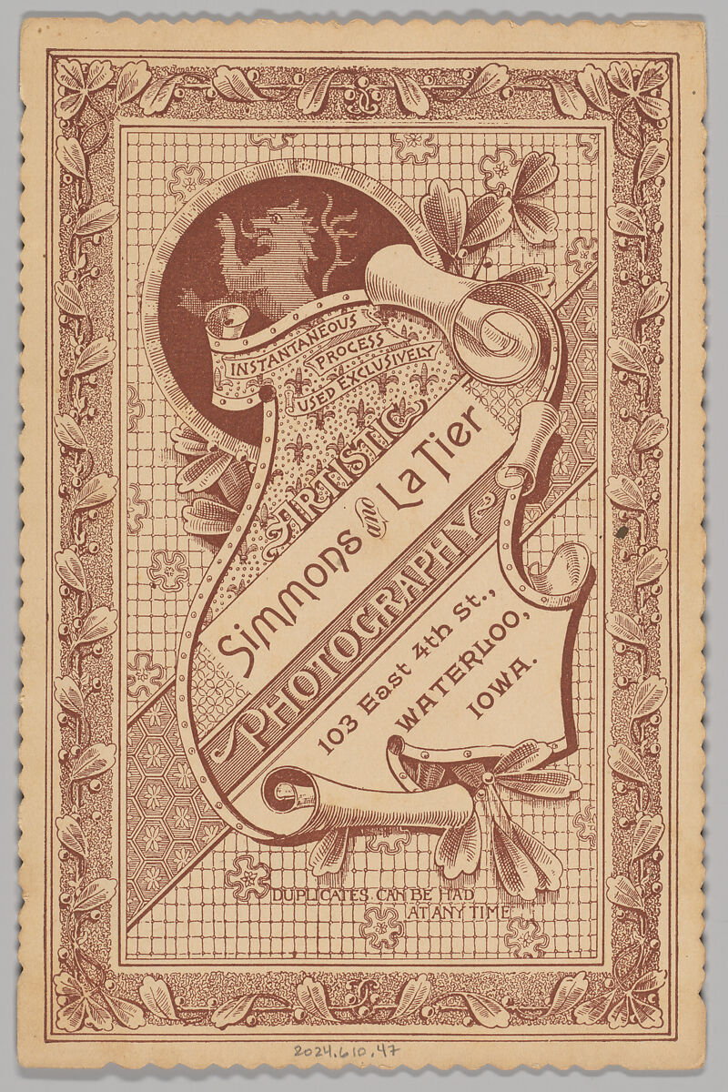 [Merchants' Carnival Portrait: M. H. Loomer, Jeweler, Waterloo, Iowa], Simmons &amp; LaTier Photography (American, active 1880s–90s), Albumen silver print