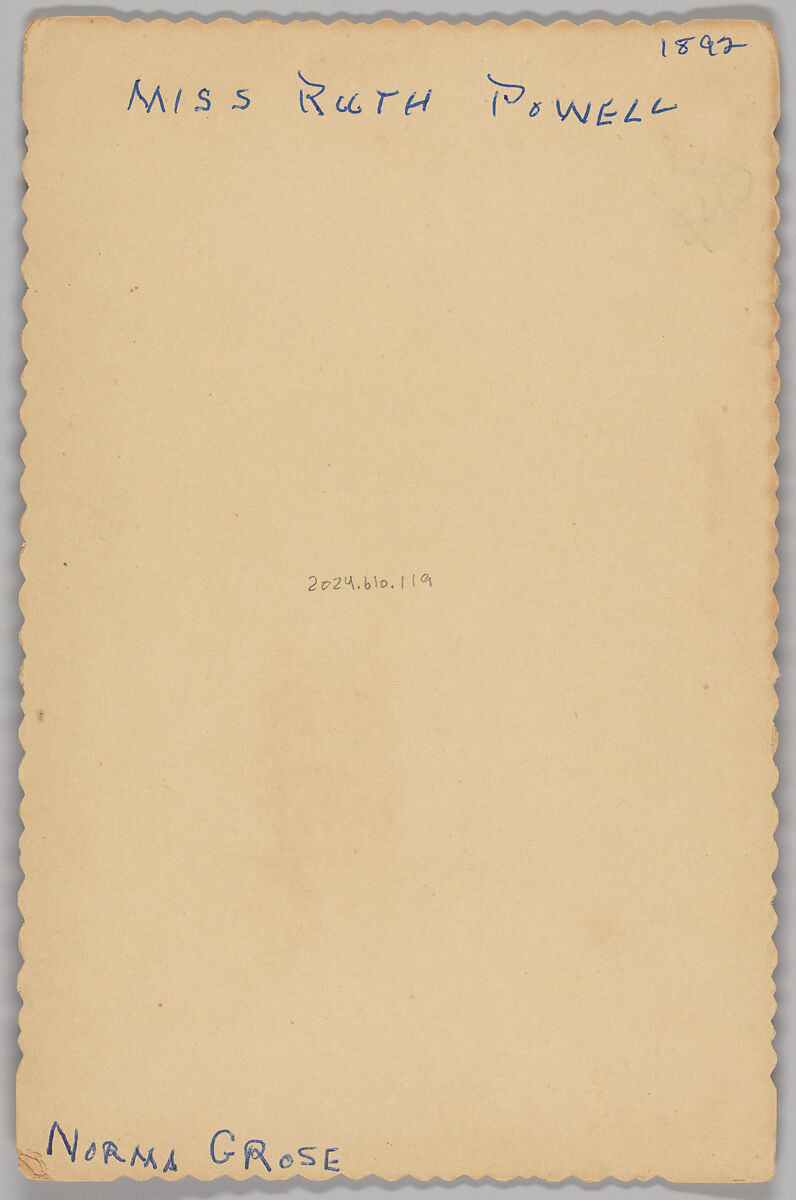 [Merchants' Carnival Portrait: Mrs. Gleason, Mazomanie, Wisconsin], W. W. Burchell (American, active 1890s–1900s), Albumen silver print