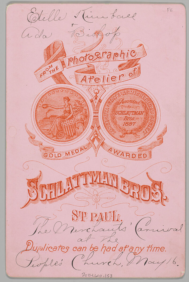 [Merchants' Carnival Portrait: Northern Pacific Railway and 
Remington Typewriter, St. Paul, Minnesota], Schlattman Bros. (American, active 1880s), Albumen silver print