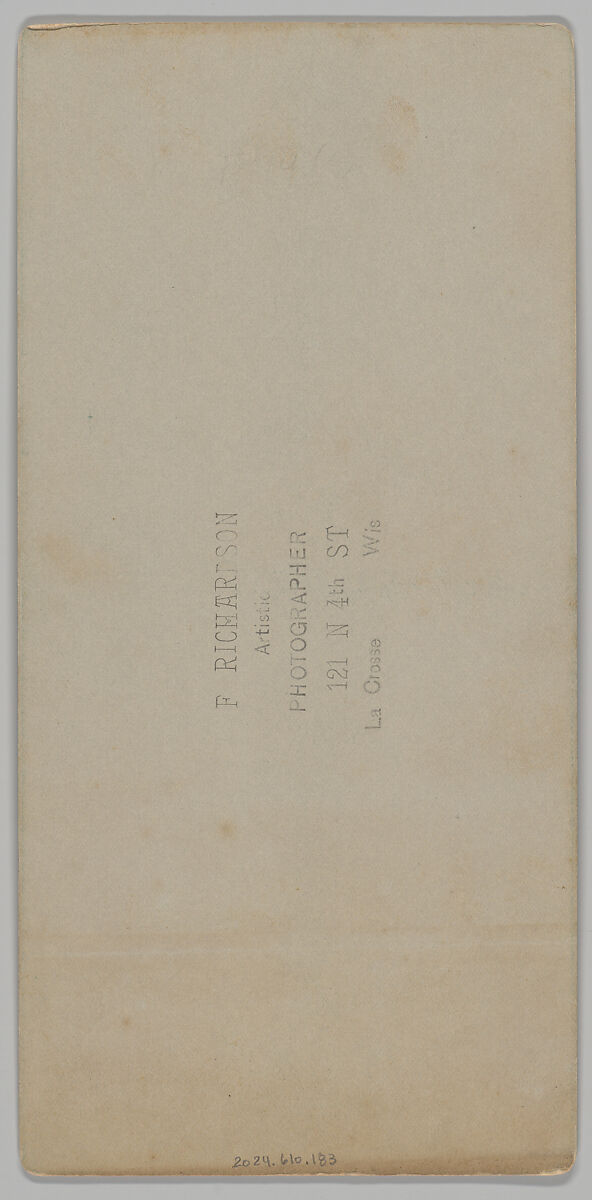 [Merchants' Carnival Portrait: The Burlington Railway, La  Cross, Wisconsin], F. Richardson (American, active 1880s–1890s), Albumen silver print