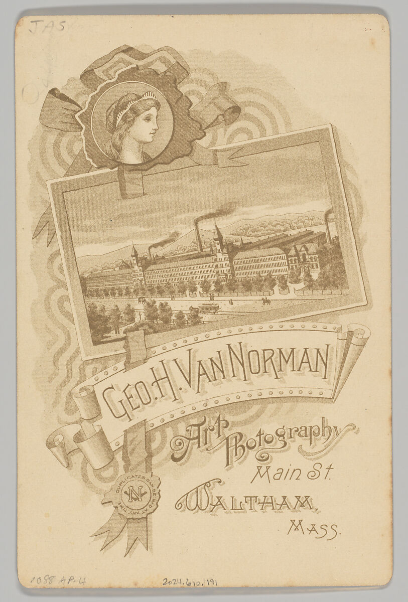 [Merchants' Carnival Portrait: Geo. H. Van Norman Photography Studio, Waltham, Massachusetts], George H. Van Norman (American, active 1880s–1900s), Albumen silver print