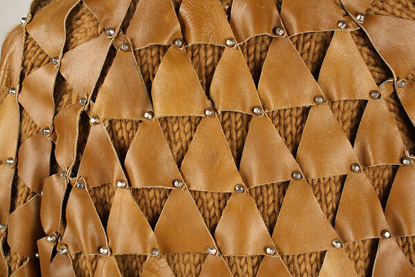 Coat, leather, metal, wool, American or European