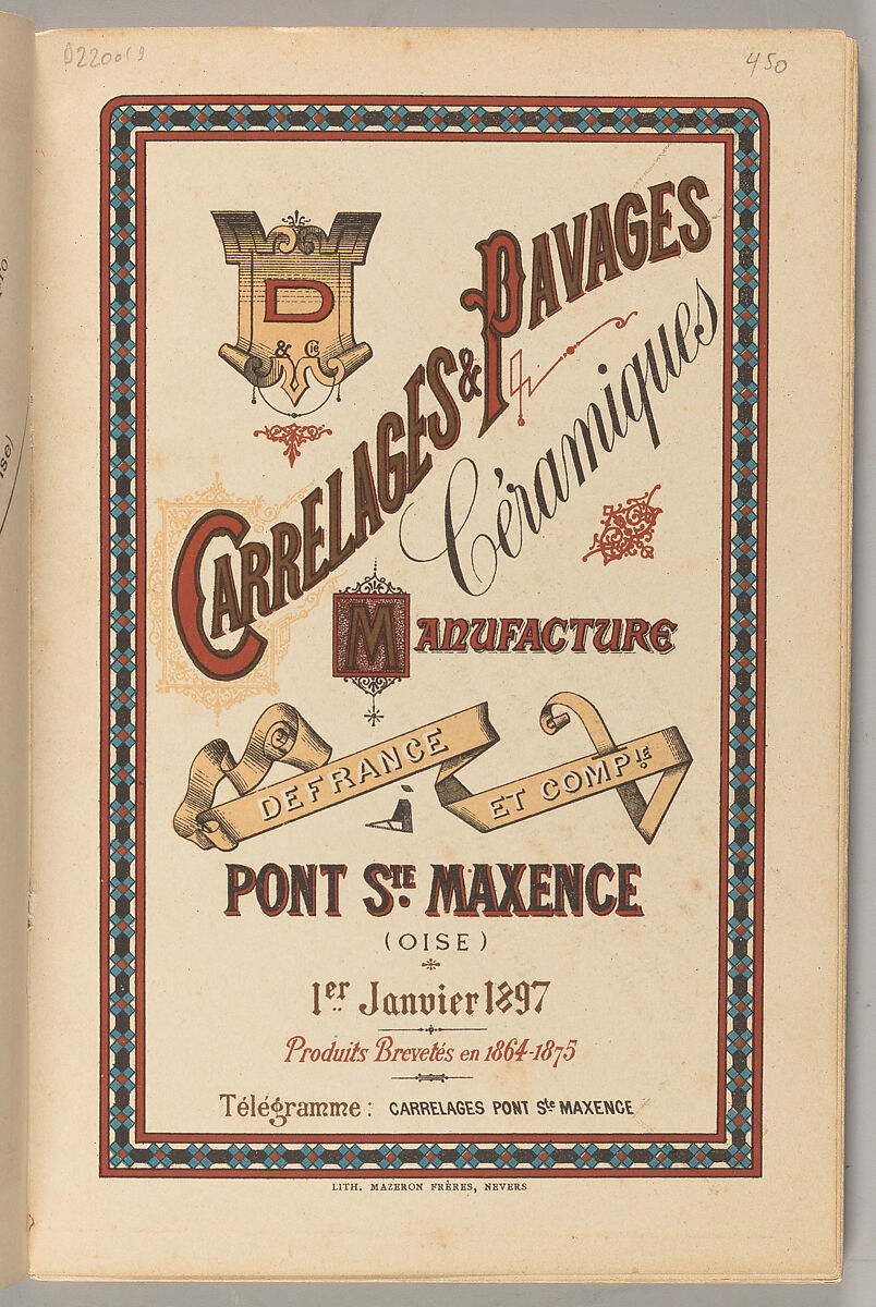 Carrelages & pavages céramiques : manufacture DeFrance et Comp.ie à Pont Ste. Maxence (Oise), Defrance et Cie.