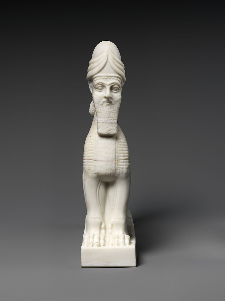 Human-headed winged lion and bull, Unglazed porcelain (Parian ware), British