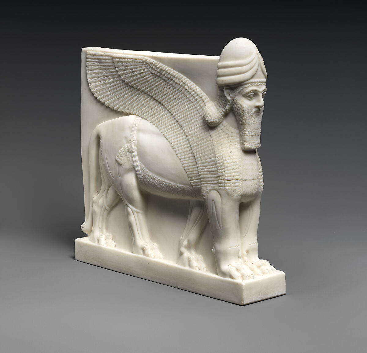 Human-headed winged lion and bull, Unglazed porcelain (Parian ware), British