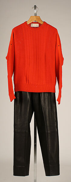 Ensemble, (a) Claude Montana (French, 1949–2024), cotton, metal, leather, rayon, European 