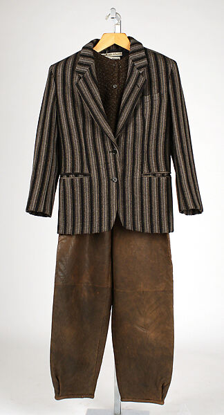 Ensemble, Giorgio Armani (Italian, founded 1974), wool, alpaca, leather, Italian 