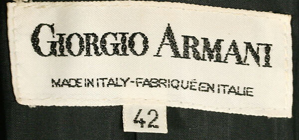 Ensemble, Giorgio Armani (Italian, founded 1974), wool, alpaca, leather, Italian